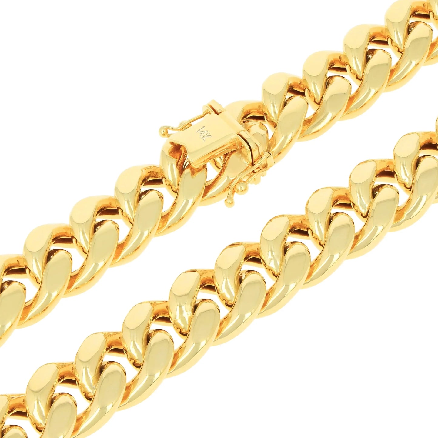 10K Yellow Gold Miami Cuban Link Chain Necklace, 13mm Thickness, Available in 20"-30", Italian Craftsmanship for Men