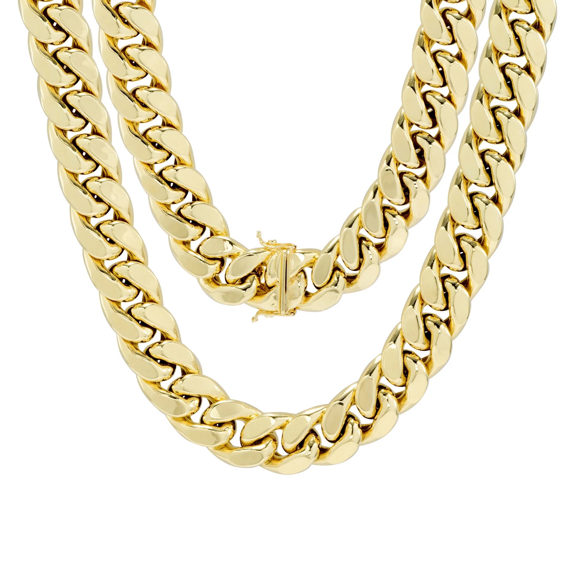 10K Yellow Gold Miami Cuban Link Chain Necklace, 13mm Thickness, Available in 20"-30", Italian Craftsmanship for Men