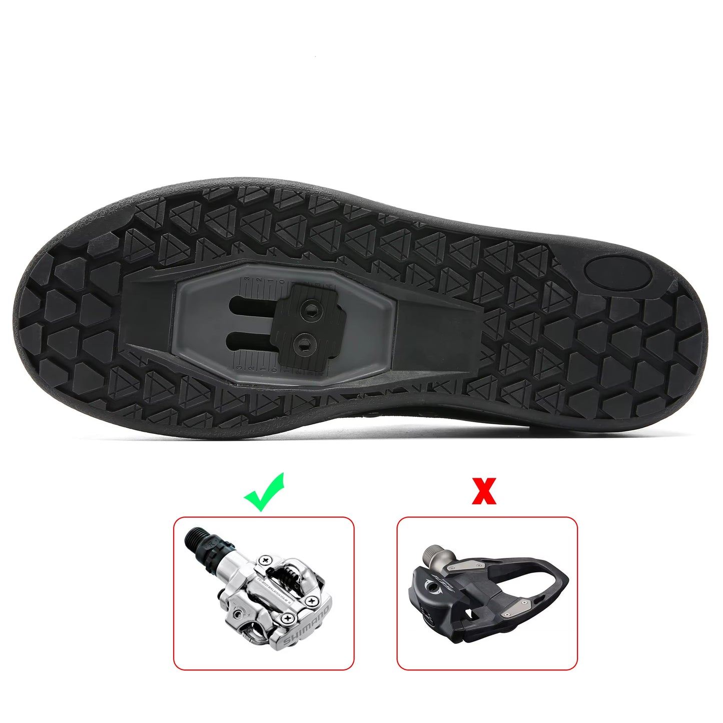 Men's Mountain Bike Shoes for MTB, Downhill, and Enduro - Compatible with All 2-Bolt Pedals