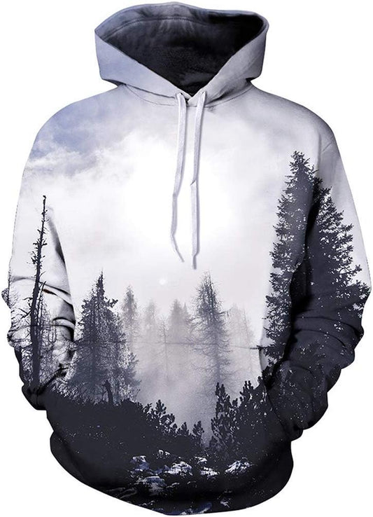 Unisex 3D Printed Galaxy Pullover Hoodie with Large Pockets for Men, Teen Boys, and Women