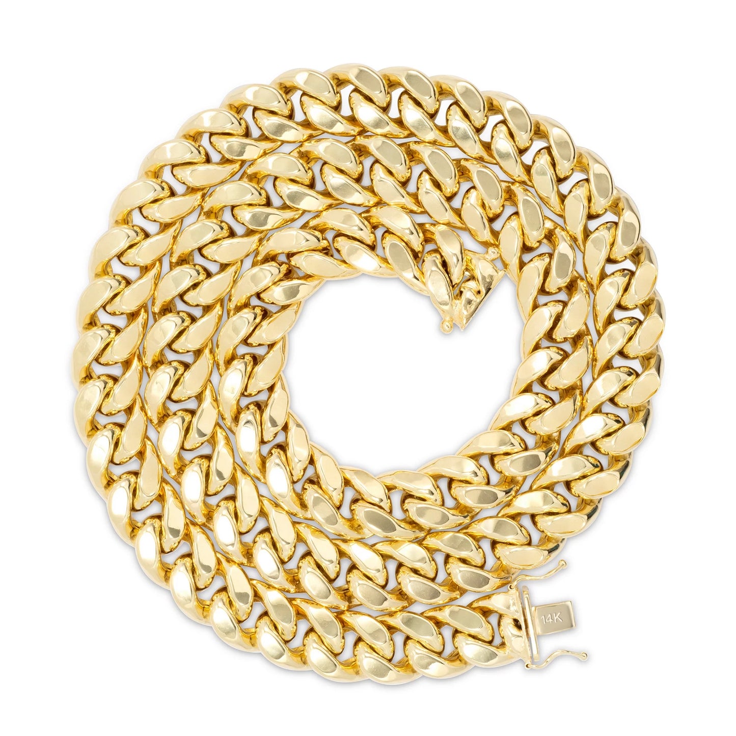 10K Yellow Gold Miami Cuban Link Chain Necklace, 13mm Thickness, Available in 20"-30", Italian Craftsmanship for Men