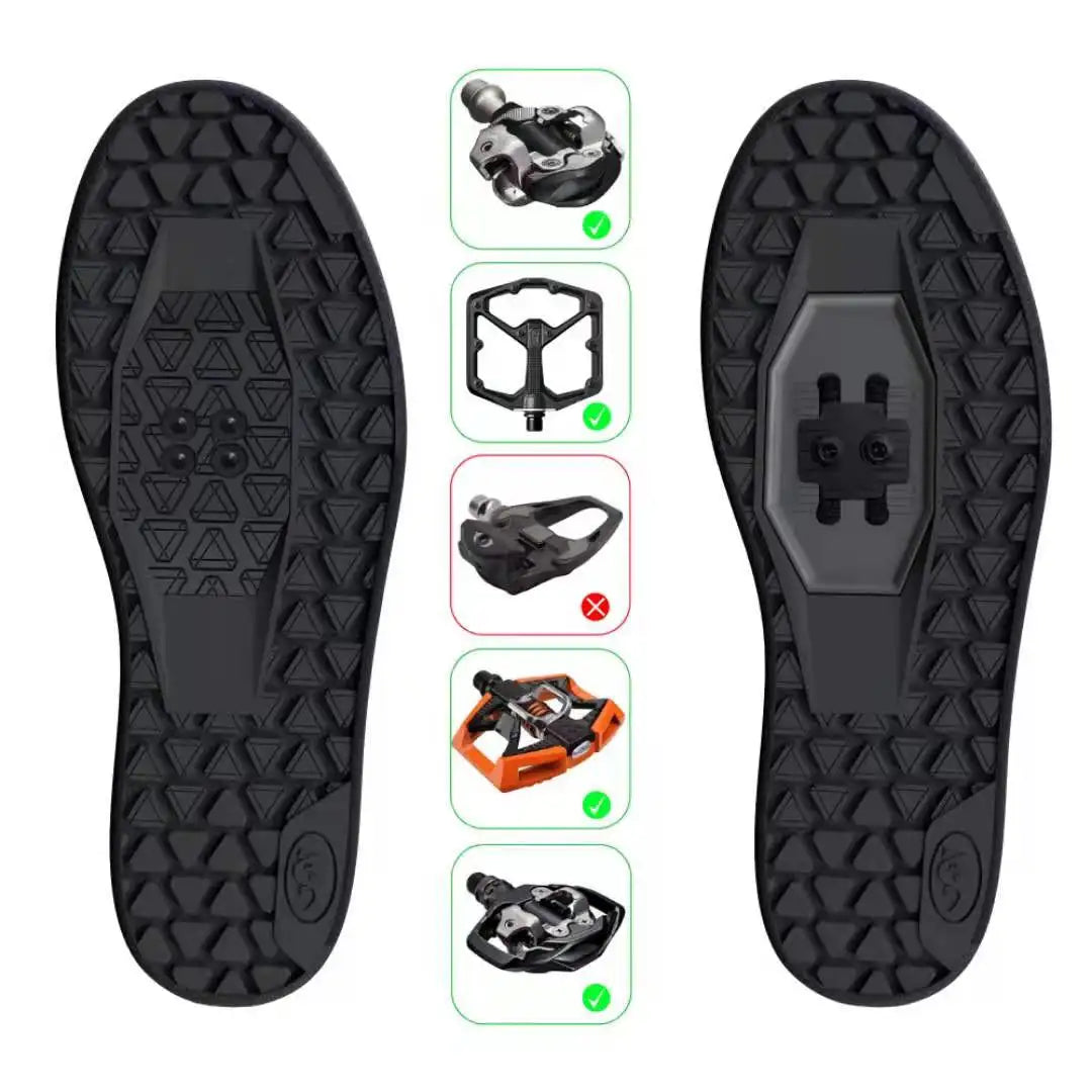Men's Mountain Bike Shoes for MTB, Downhill, and Enduro - Compatible with All 2-Bolt Pedals