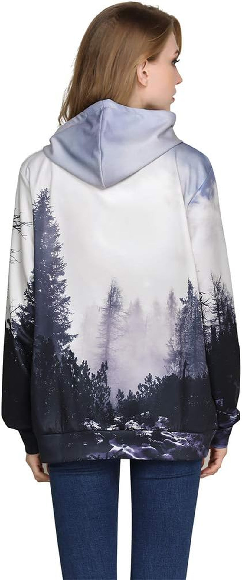 Unisex 3D Printed Galaxy Pullover Hoodie with Large Pockets for Men, Teen Boys, and Women