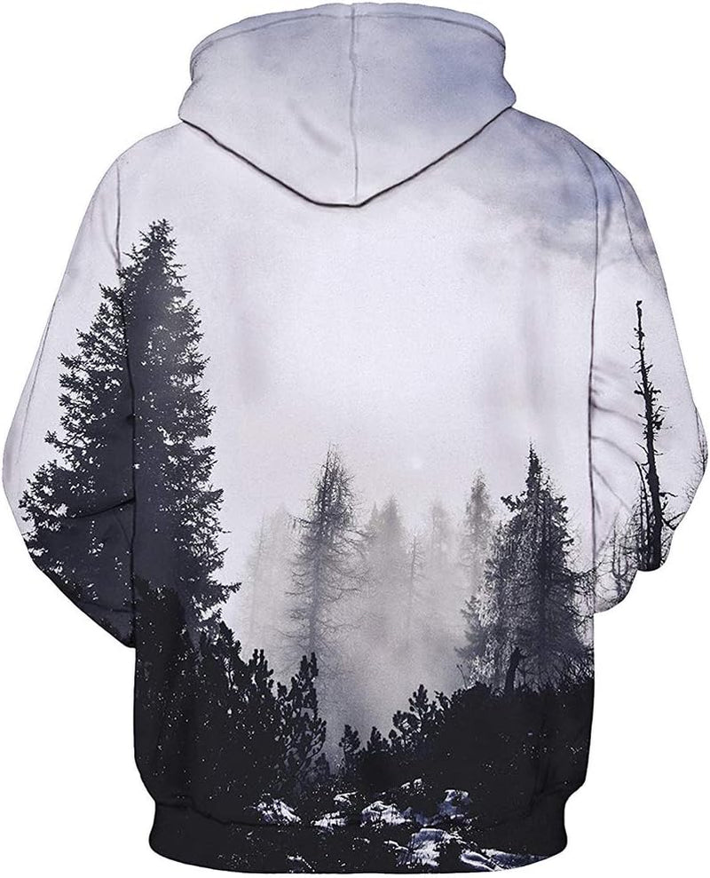 Unisex 3D Printed Galaxy Pullover Hoodie with Large Pockets for Men, Teen Boys, and Women